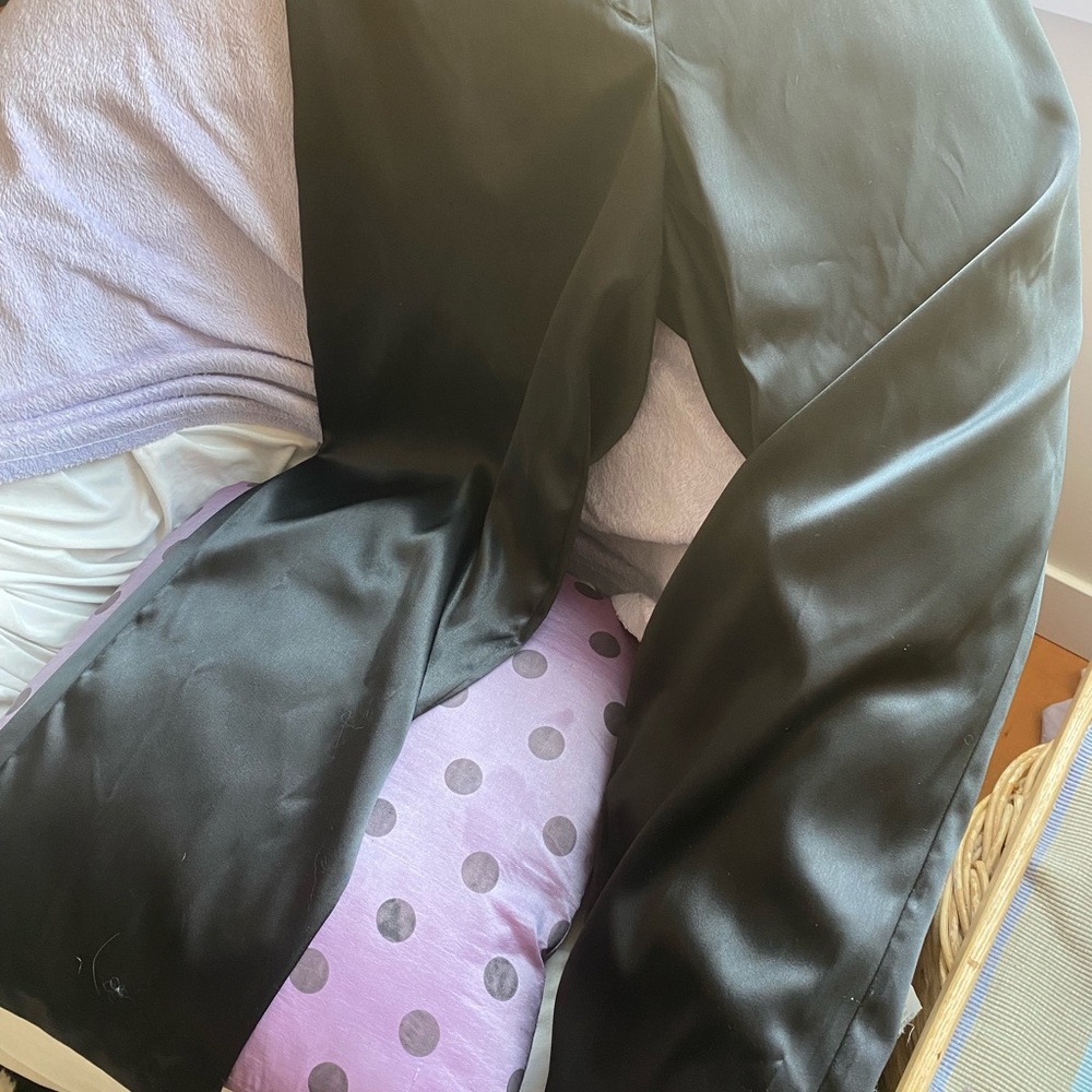 Silk look black dress pants